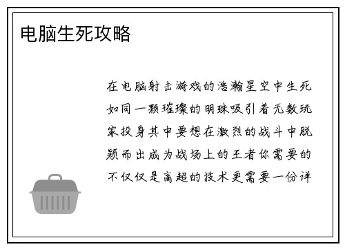电脑生死攻略
